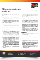 Brista Pflegeinformationen Edelstahl